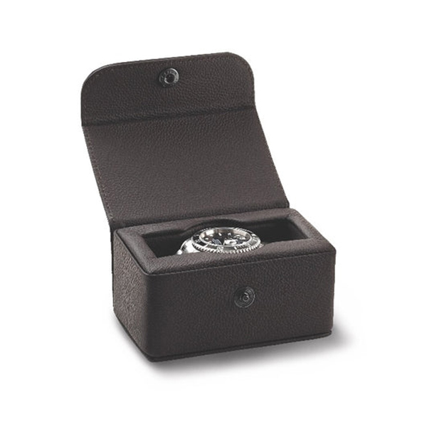 Scatola del Tempo Viaggio Chestnut Leather Single Watch Carrying Case